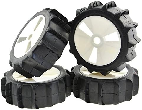 Rowiz 1:8 RC Tires Soft Rubber&amp; Wheels Off-Road Buggy Hex 17MM Grey Pack of 4