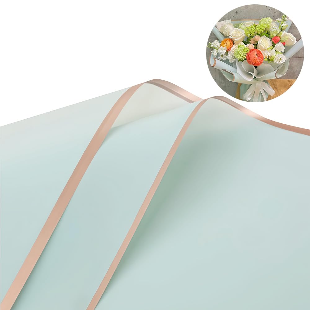 BBJ WRAPS Waterproof Floral Wrapping Paper Sheets Fresh Flowers Bouquet Gift Packaging Korean Florist Supplies, 20 Sheets (Green)