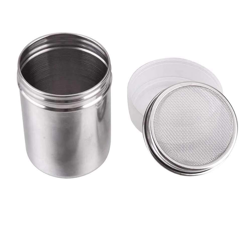 Honbay Stainless Steel Chocolate Shaker Icing Sugar Powder Cocoa Flour Coffee Sifter Cooking Tools Lid Chocolate Shaker Cocoa