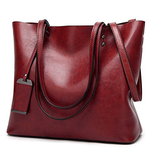 ALARION Women Top Handle Satchel Handbags Shoulder Bag Messenger Tote Bag Purse Red