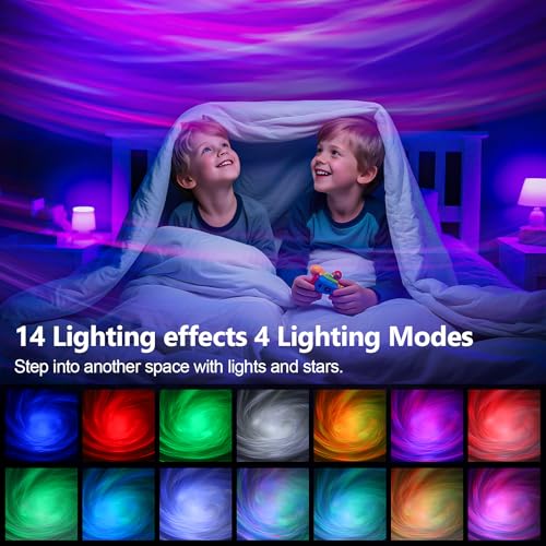 The Largest Coverage Area Galaxy Lights Projector 2.0, FLITI Star Projector, with Changing Nebula and Galaxy Shapes Night Light
