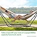 Poolside Hammock with Stand, 2 Person Indoor Outdoor Backyard Beach Patio Hammock, Waterproof UV Resistance, 2 Bags Included. (Blue & White)