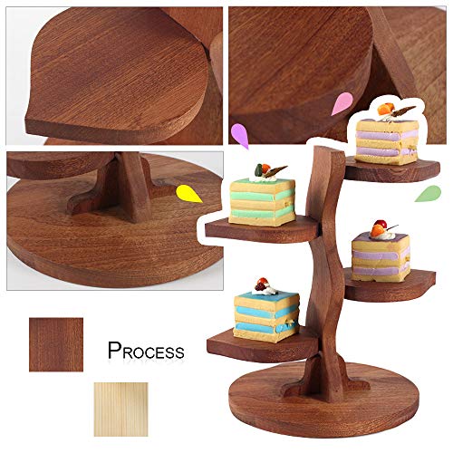 image for HEFUTE 5 Tier Premium Wood Cake Display Stand Tower Cupcakes Dessert H