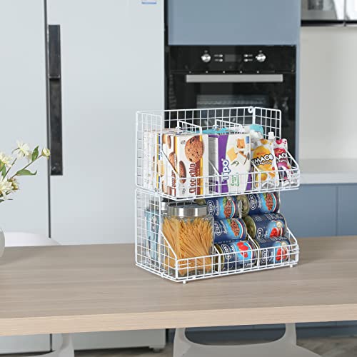 Xcosrack Stackable Wire Baskets for Pantry Storage and Organization