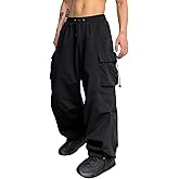ZAFUL Men's Parachute Pants Casual Baggy Cargo Drawstring Trouser