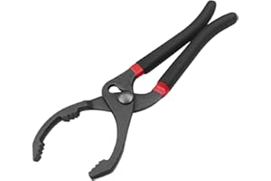 AMSGANK 12" Adjustable Oil Filter Pliers, Wrench Adjustable Oil Filter Removal Tool Universal Mechanic Tools Equipment for Ca