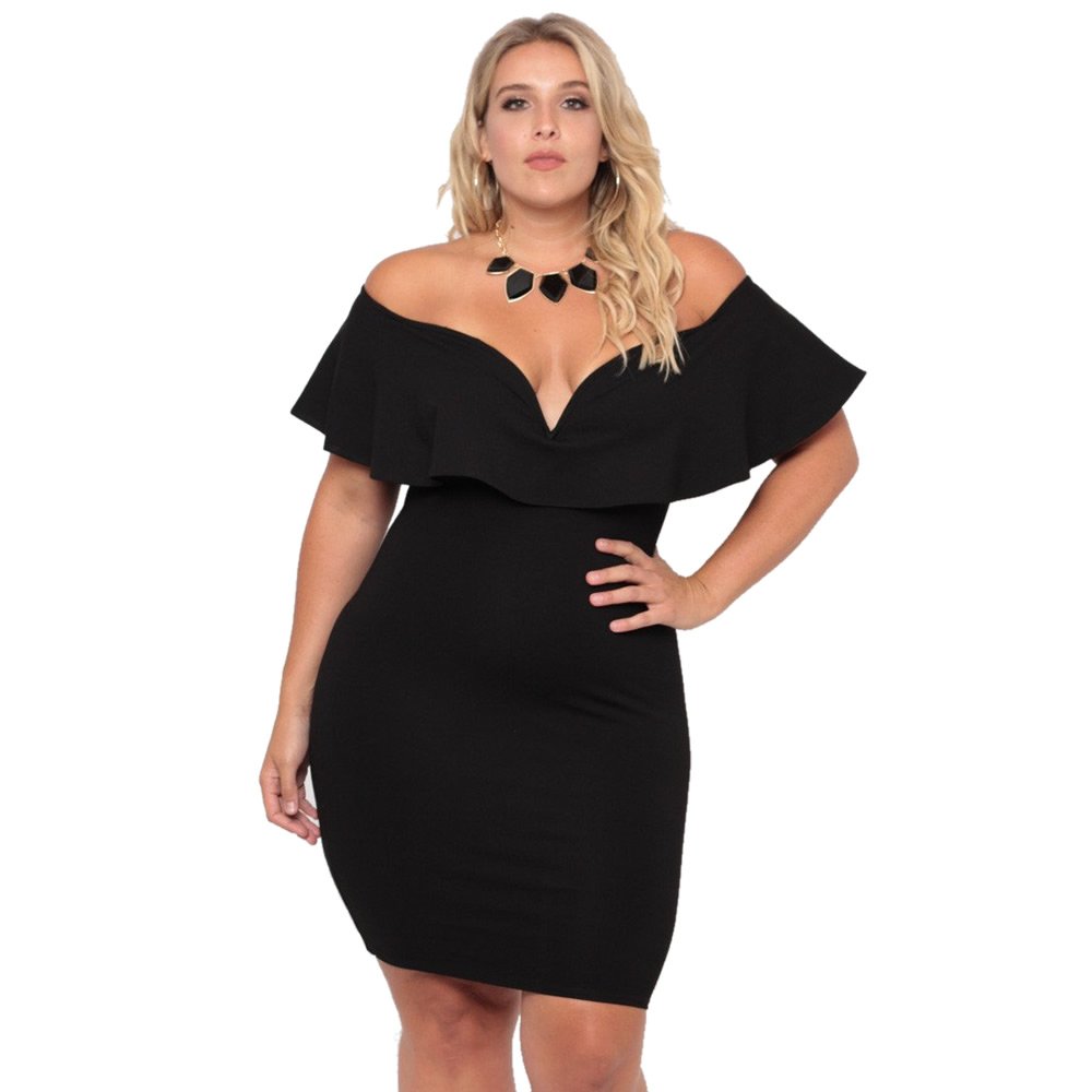 deep v neck plus size dress