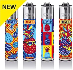 Clipper Original Mechero Serie Hipster Pineapple 4 Unidades: Amazon.es: Juguetes y juegos