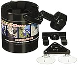 Liquid Caddy Black Beverage Cup Holder, Attaches Almost Anywhere, Works on Boats, Bikes, Ice Shacks, Lawn Chairs, ATV, Golf Bag, Camping, Canoe, Treestand, for Water, Coffee, Beer, Soda - LCBK