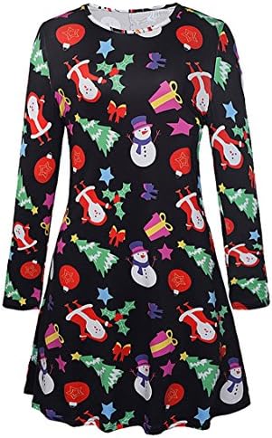 Female Festive Patterns Ugly Christmas Dress Funny A-line Minidress Outfits