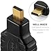 Micro HDMI to HDMI Adapter - High Speed HDMI Type D to Type A Male to Female M/F Port Socket Plug Jack Connector Converter Adaptor Supports 4K 4Kx2K Ultra HD UHD 1080P Full HD 3D ARC Ethernet
