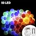 ALOVECO Solar String Lights, 23ft 50LED Solar Fairy Lights Waterproof Outdoor String Lights Solar Flowers Garden Lights for Party/Garden/Yard/Tree/Lawn/Patio Decor