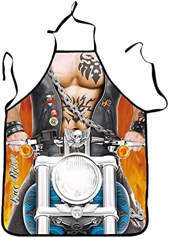 Motorcycle Muscle Naked Tattoo Man Sexy Apron Funny Creative Cooking Aprons