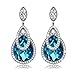 J.NINA Blue Drop Earrings Women's Drop & Dangle Earrings Cystal Drop Earrings for Women Gifts for Anniversary Birthday Gifts for Women Wife Daughter Girlfriend Girls Sister Mother her