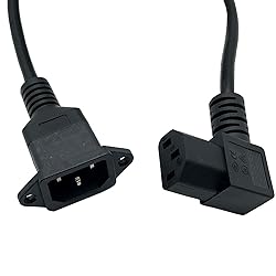 Traovien C14 to C13 Panel Mount Power Cable, 90