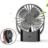 Mini Handheld Fan - Super Quiet, Up to 10 Hours, Portable Fan, Desk Desktop Table Cooling Fan with USB Rechargeable Electric Fan for Car Office Room Outdoor Household Traveling