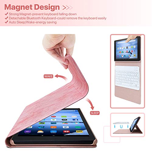 Keyboard Case for 2019 Fire HD 10 9th Generation /7th Generation 2017