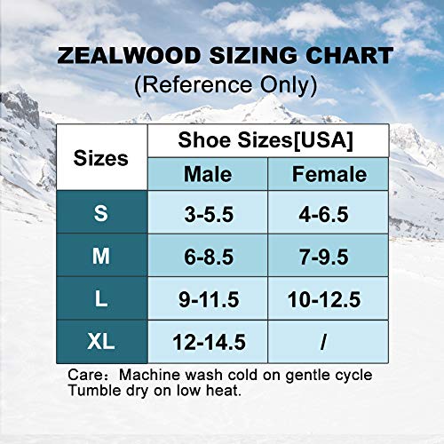image for Merino Wool Skiing Socks, ZEALWOOD Thermal Socks, Crew Socks,Hiking So