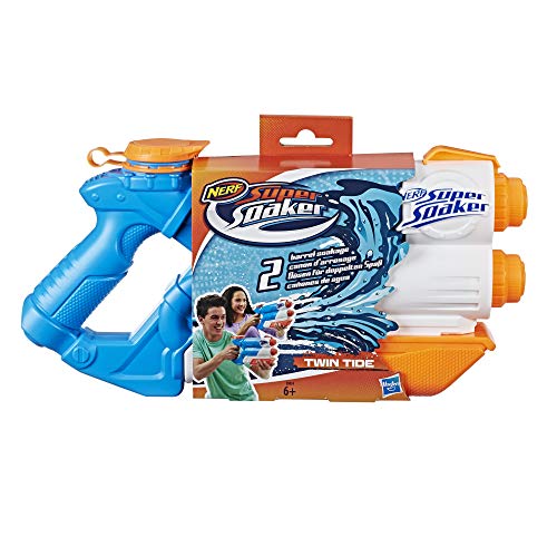 Super Soaker Twin Tide Wasserpistole doppelter Spritzpower Pump-Funktion großer 1,4L Wassertank einfaches Auffüllen – Bild 2