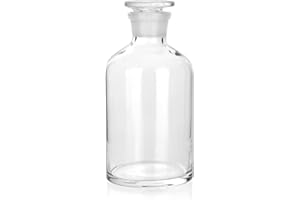 Kestun 500ml Borosilicate Glass Reagent Bottle,Narrow Mouth Borosilicate Glass Reagent Bottle with Standard Ground Glass Stopper (16.3oz,Clear)