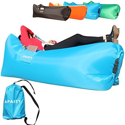 Inflatable Sun Lounger Lazy Air Sofa Bag, Portable Lounge Chair Sleeping Bags Perfect for Indoor and Outdoor (Blue)