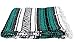 Open Road Goods Mexican Blanket - Green/Teal / Turquoise - Great as a Beach Blanket, Camping Blanket, Picnic Blanket, Yoga Blanket, or Yoga Bolster! Handwoven