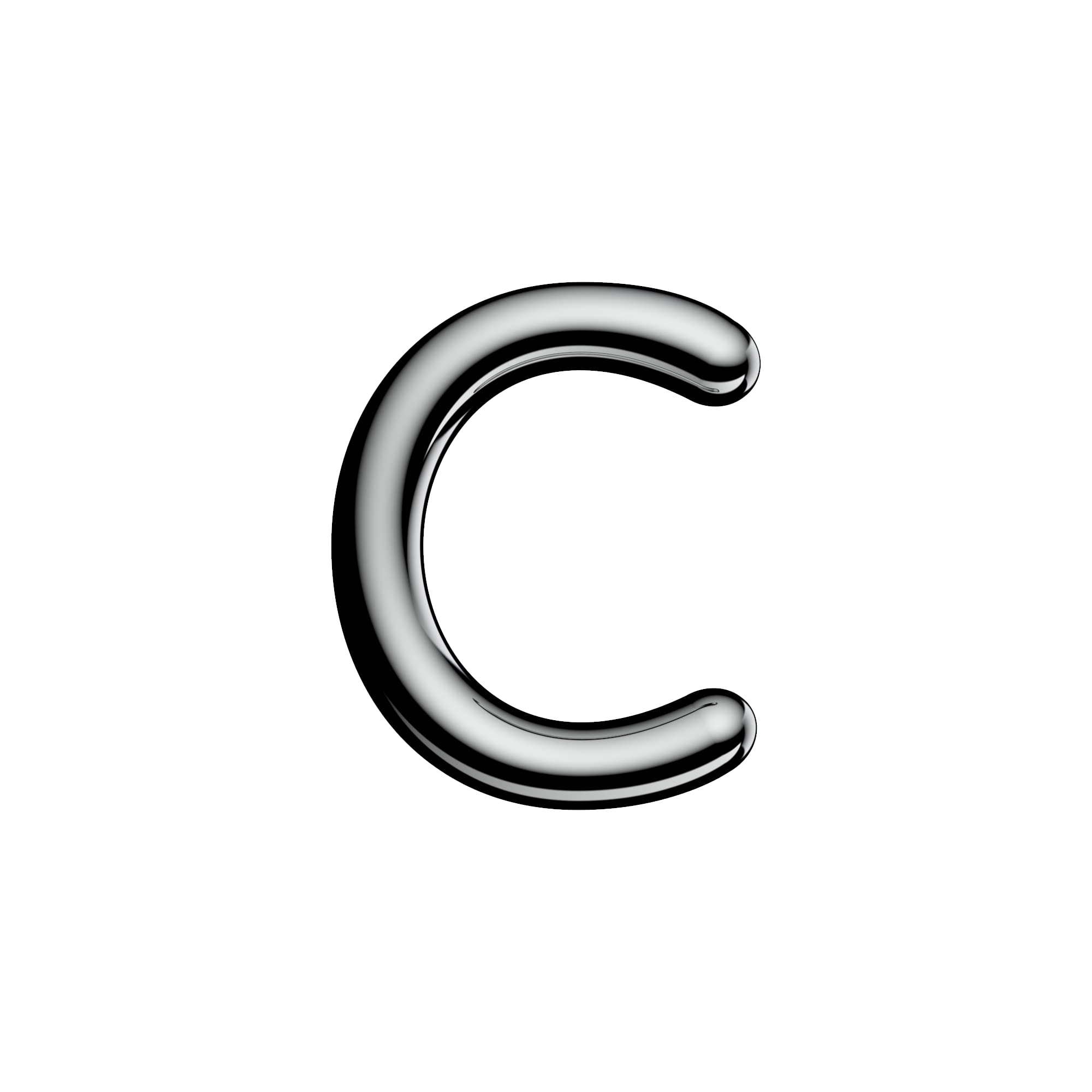 Ultion Sweet Chrome Door Numbers 'c' - 3inch height - Self Adhering, No Drilling or Screwing Required …