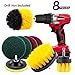 8 Pieces Drill Brush Attachment Set - Mikikin Scrub Brush Power Scrubber Drill Brush Kit Scouring Pad All Purpose Cleaning Kit for Bathroom, Toilet, Grout, Floor, Tub, Shower, Tile, Auto, Kitchen