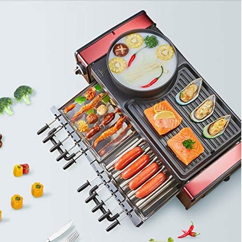 review UXZDX CUJUX Automatic Smokeless BBQ Electric Kebab Rotary Grill Stove Rotisserie Teppanyaki Barbecue Non Stick Frying Pan Skewer Griddle EU