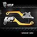 MZS Pivot Levers Brake Clutch Foldable CNC for Suzuki RM 125 250 RM125 RM250 1996-2003 (Gold)
