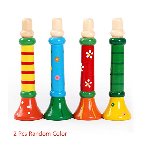 image for Sealive Kids Wooden Musical Instrument Toy Trumpet Colorful Originalit