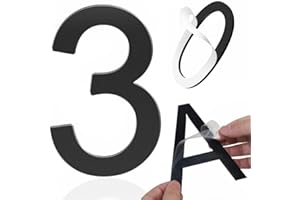 YEEZUNPU Self Adhesive House Number 4 Inch House Numbers for Outside Acrylic Modern Mailbox Numbers Address Home Number for House Apartments Office Hotel Room Easy to Install (4in No.3)