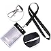 KUUQA Heavy Duty Name Badge Card Holder with Lanyard for Office and Exhibition 5 Pack