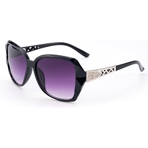 Ladies' Large Frame Polarized Sunglasses – Classic Fashion Sunglasses with Black Frame & Gray Lenses, UV Resistant for Outdoo