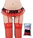 Adulove Garter Belt, Women's 4-Pack Suspender Belt Set with Straps and Clips for Stockings