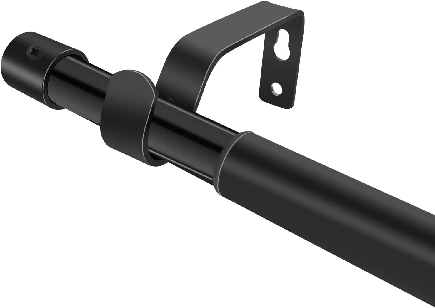 Window Treatment Hardware - TrencaHK 3/4-inch Curtain Rods for Windows 31 to 60, Adjustable Window Rod with Ceiling or Wall-Mount, Easy Installation for Any Room & Outdoor Patio, Black Curtain Rod