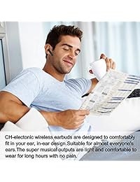 Auriculares inalámbricos Bluetooth 5.0, verdaderos auriculares Bluetooth inalámbricos con 24 horas de tiempo de reproducción, graves profundos HiFi 3D, micrófono integrado con estuche de carga portátil para smartphones y computadoras portátiles