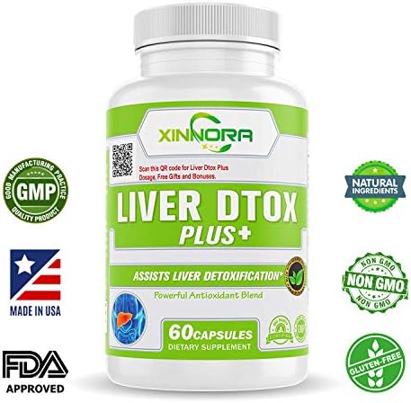 XINNORA Liver Detox with Milk Thistle, Silymarin 200mg, Artichoke Extract & Zinc for Liver Detox, Liver Cleanse - Detox Supplement for Liver Support, Weight Management & Energy Booster – 60 Caps (1)
