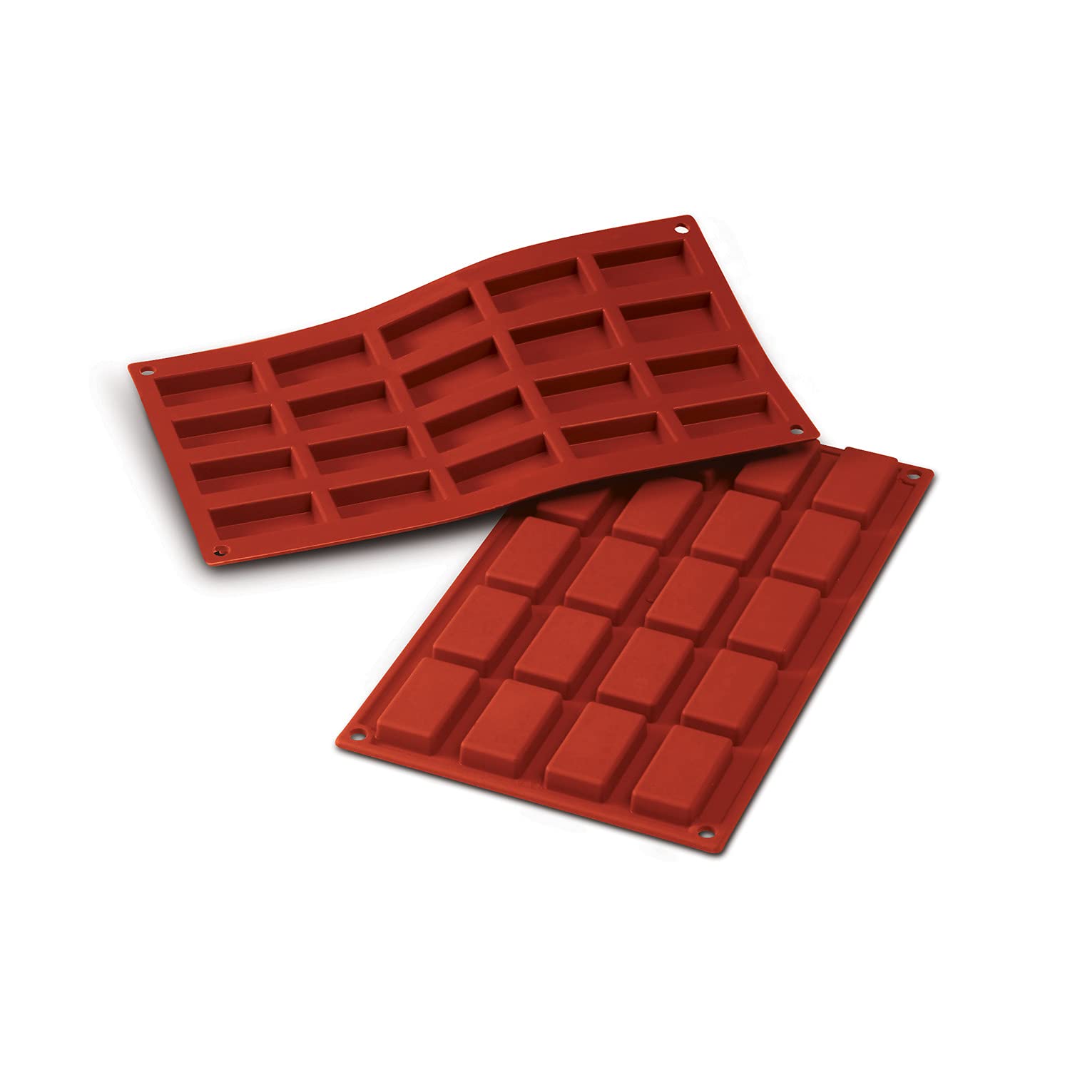 silikomart | SF025 Silicone Mould for Monoportions, Non-stick, 20 Moulds, Pack of 1 Cake mould, 49 x 26 mm, h 11 mm, Made in Italy