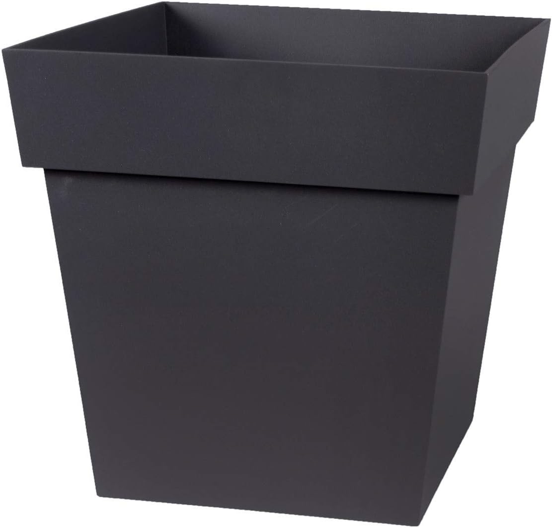 EDAPlastiques 13643 G. ANT SX6 Square Tuscan Pot Charcoal 32 x 32 x 32 cm