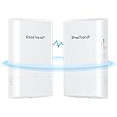 BrosTrend 5GHz 867Mbps WiFi Bridge Point to Point Outdoor CPE, Plug and Play 1KM Long Range Wireless Bridge with Passive PoE 