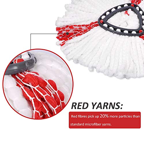 KEEPOW 3 Pack Replacement Mop Heads Refill Compatible with EasyWring Microfiber Spin Mop