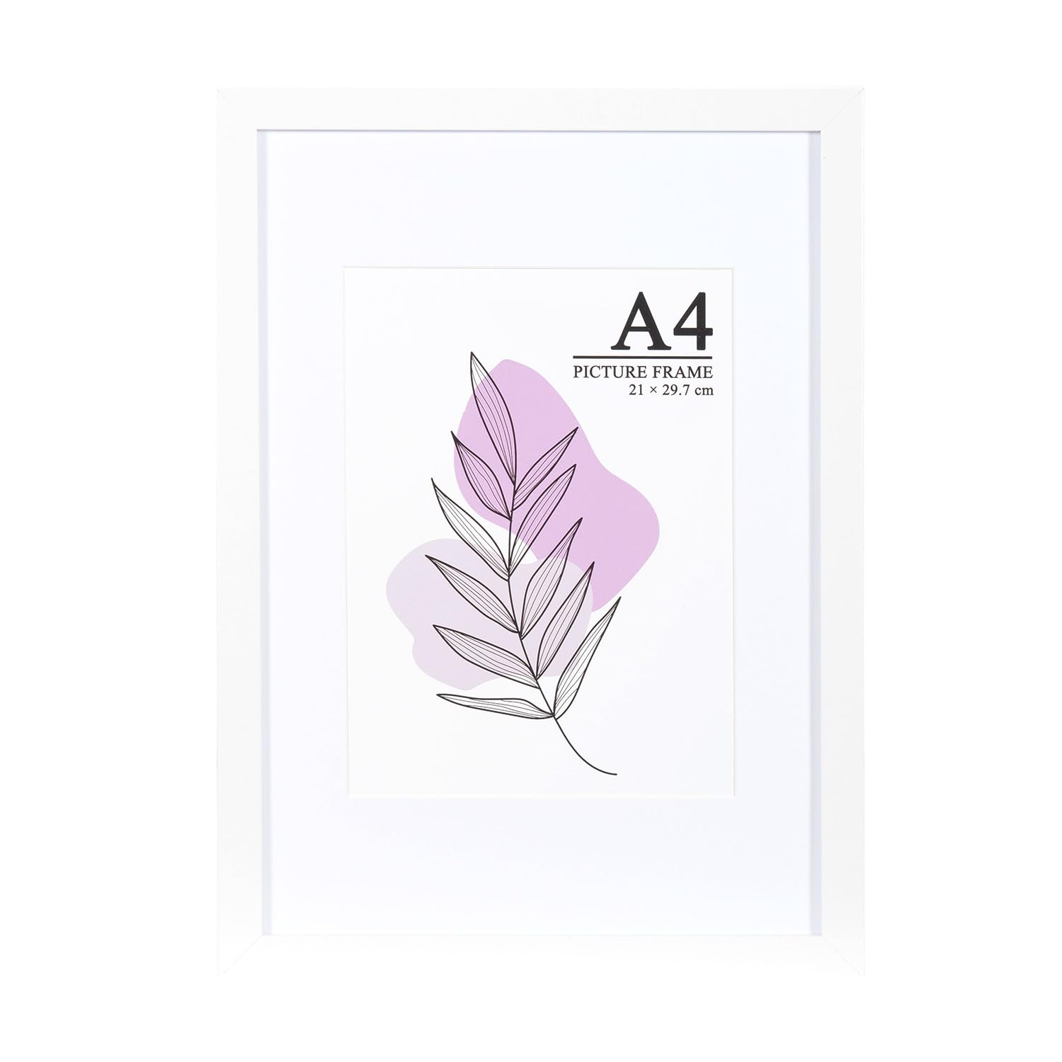 Baoee White A4 Frames, photo frame with acrylic glass, Display Photo 6x8 with Mat, A4 Certificate Frame for Table Top and Wall Mounting