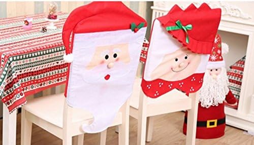 Home Party Decor Lovely Christmas Chair Covers Mr & Mrs Santa Claus Christmas Decoration Dining Room Fabrics Chair Cover