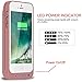 iPhone 5 / 5S / 5C / SE Battery Case,TQTHL Update [4800mAh] External Battery Backup Protective Charger Case for iPhone 5 / 5S / 5C / SE (Built-in USB Output Power Bank) LED Indicator Light - Rose Gold