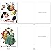 The Best Card Company - 10 Retro Merry Christmas Cards Bulk - Vintage Holiday Notecards with Envelopes (4 x 5.12 Inch) - Rockwell Holidays M6059