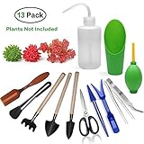 13 Pieces Mini Garden Hand Tools Transplanting Tools Succulent Tools Miniature Planting Gardening Tool Set for Indoor Miniature Fairy Garden Plant Care