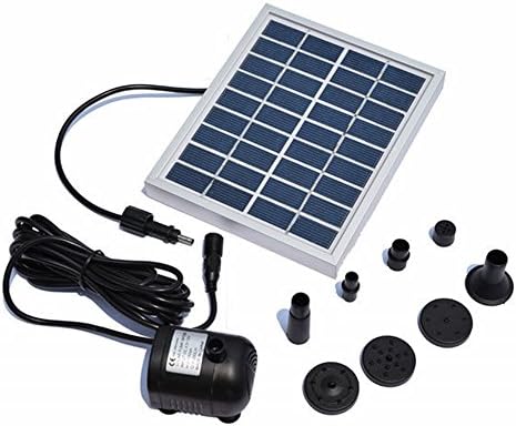 Solar Fountain Pump Waterfall,Alisabler 9V 2W Fountain for Pool Garden Pond Bird Bath Decorative Submersible Kit Water Pump