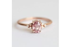 Duan Fashion Jewelry 14k Gold Filled Sea Cute Oval Cut Natural Pink Sapphire and Zircon Ring Engagement Wedding Band Ring Pro