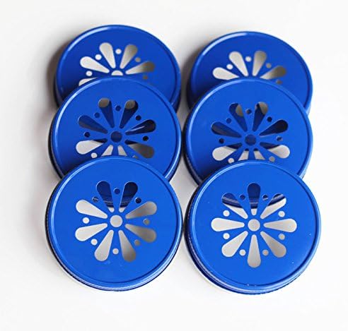 More Sprinkled Joy Mason Jar Lids (6 pack), Daisy Designed Lid- Cobalt Blue